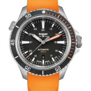 Traser 10323 Herreur med Orange Gummirem - Black Friday Tilbud