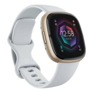 Fitbit Sense Smartwatch i Blødt Guld med Blå Bånd