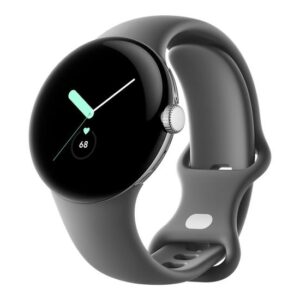 Google Pixel Watch Poleret Sølv Smart Med Bånd Trækul 0840244600372