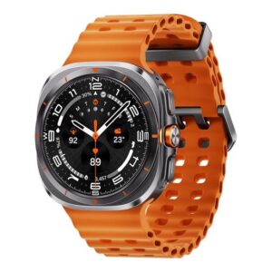 Samsung Galaxy Watch Ultra Titanium med Orange Marinebånd